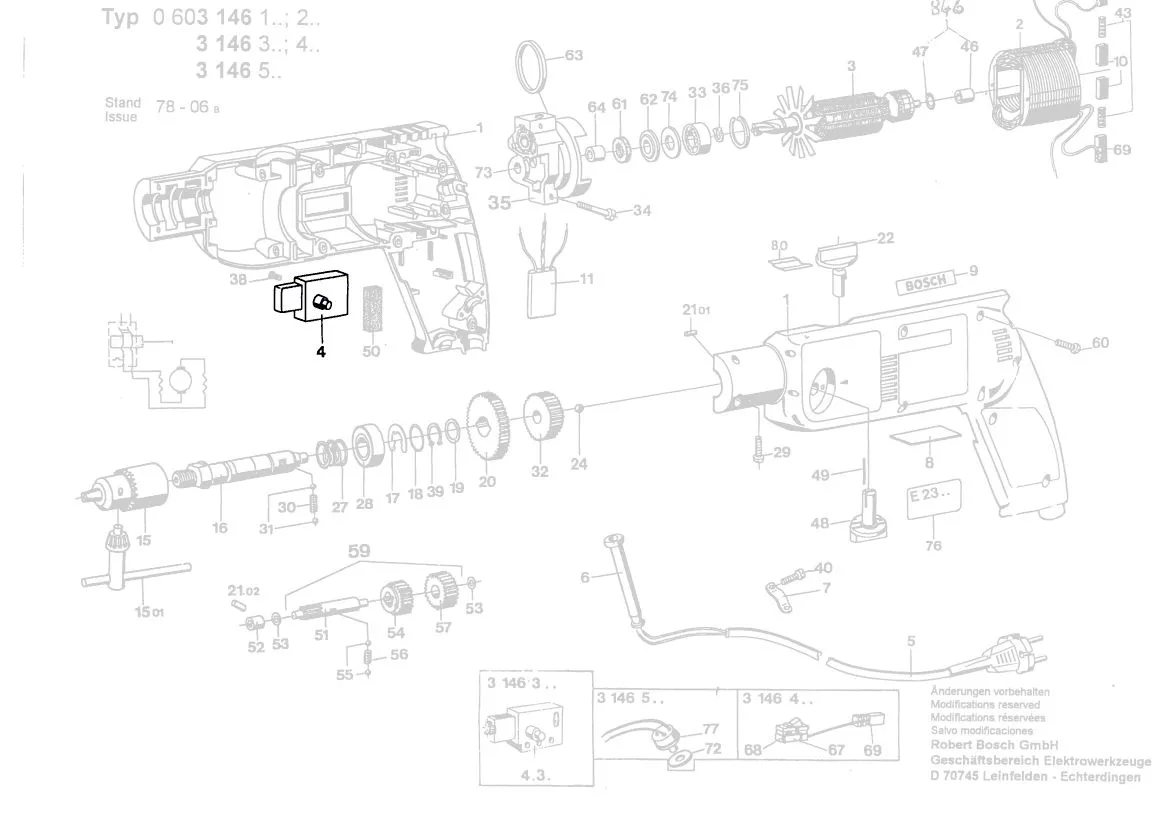 Interrupteur réf. 1 609 202 464 BOSCH